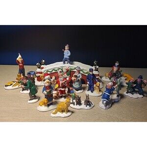 Lot 17 Pieces Lemax Christmas Village Accessory Assorted Figurines